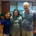 L to R:  Patricia Celleri, MBA student; Alana Gross, USchool Junior, and Dr. Jack DeJong, Assistant Professor of Finance.