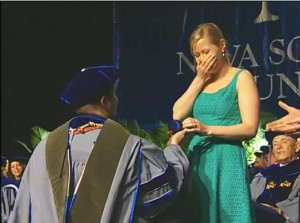 On-stage Marriage Proposal at NSU’s Commencement Draws Cheers