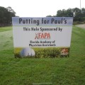 Sign advertising the PA Orlando Golf Tournament hosted by the Florida Association of Physician Assistants