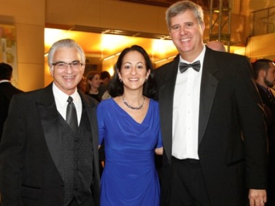 Dr. David S. Loshin, O.D., Ph.D., FAAO, diplomate, dean, NSU’s College of Optometry, Jacqueline A. Travisano, M.B.A., CPA, NSU executive vice president and chief operating officer, and Dr. Michael Bacigalupi, O.D., M.S., FAAO, assistant dean for student affairs, NSU’s College of Optometry