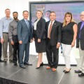 Jessica Brumley (center), Vice President of Facilities Management, Nova Southeastern University (NSU), surrounded by leaders from ANF Group and ACAI Associates, which respectively constructed and designed NSU’s Center for Collaborative Research