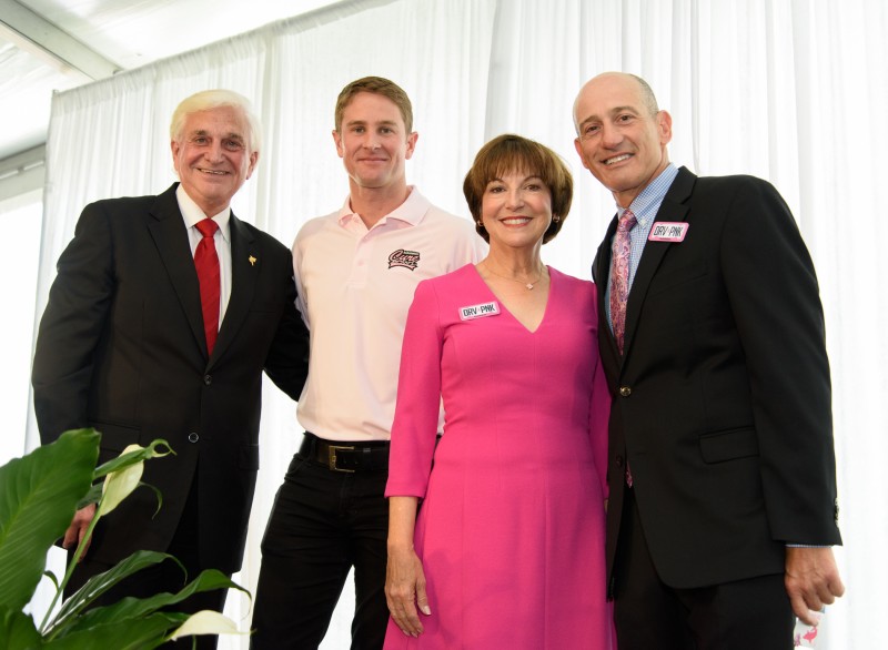 Dr. George Hanbury, President, Nova Southeastern University; Ryan Hunter-Reay, Indianapolis 500® Champion and Founder of Racing for Cancer; Alice Jackson, philanthropist; Marc Cannon, Chief Marketing Officer and Senior Vice President, AutoNation