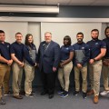From the left and right are the NSU athletic training Level 3 students standing around NATA President Scott Sailor (from the left, fourth person)