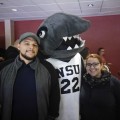 Alumni enjoy NSU Takeover Night at the Florida Panthers with Razor the Shark.
