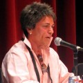 Author Rita Mae Brown, who wrote Hounded to Death and The Purrfect Murder, speaking during her LitLIVE! session.