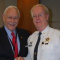 NSU President Ray Ferrero (left) welcomed Colonel Edward Werder and others from the Broward Sheriff’s Office Department of Law Enforcement for the summit on May 5th.