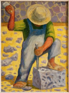 Diego Rivera, Stone Worker (Oil on canvas, 1945) from Collection of Pearl and Stanley Goodman