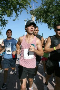 Joe Jonas participating in a prior iWin Fun Run. 