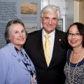 Vice President of Information Services and University Librarian Lydia Acosta, NSU President George L. Hanbury II, and NSU Faculty Advisory Council Chair Fran Tetunic.
