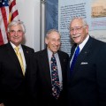 NSU President George L. Hanbury II, Ph.D., NSU President Emeritus Abraham S. Fischler, Ed.D., and NSU Chancellor Ray Ferrero, Jr., J.D.