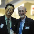 Dean Honggang Yang, Ph.D., Graduate School of Humanities & Social Sciences, with Dean Richard Dodge, Ph.D., Oceanographic Center.