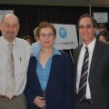 Robert Oller, D.O., Chief Executive Officer, Division of Clinical Operations with Farquhar College of Arts & Sciences associate dean Naomi D'Alessio, Ph.D., and dean Don Rosenblum, Ph.D.