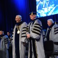 NSU Chancellor Ray Ferrero, Jr., and President Hanbury share a laugh.