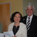 President George L. Hanbury, II, Ph.D. with Fran Tetunic , J.D., Professor of Law and Chair, Faculty Advisory Council.