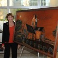 Artist and NSU employee Phyllis Rottman displayed her painting, “Day of Days,” a depiction of a scene from the WW II invasion of Normandy.