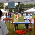 The 2012 Sallarulo’s Race for Champions featured a family-friendly carnival atmosphere, complete with games like basketball, which more than 1,200 race participants enjoyed.