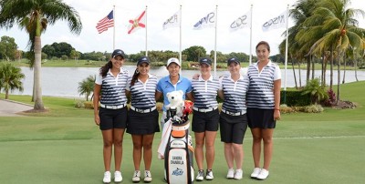 Alejandra Velasco, Daniela Ortiz, Rachel Lewis, Coach Amanda Brown, Katrina Wang