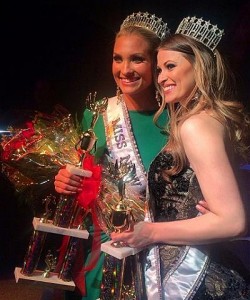 Kamryn Blackwood, left) is crowned Miss New Mexico USA.