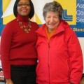 Titania Hawkins (NSU doctoral candidate) and Joan Bauter staff member at Neptune High School in Neptune, New Jersey