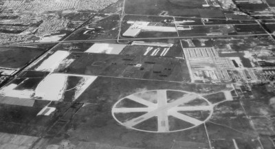 Aerial photo of Forman Airfield where NSU’s main campus is located today