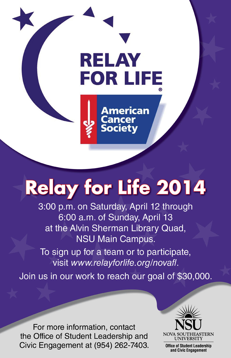Sign up now for Relay for Life 2014, Starts April 12 | NSU ...