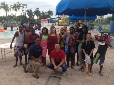 Daniel Kifle and students from the Pembroke Pines YMCA.