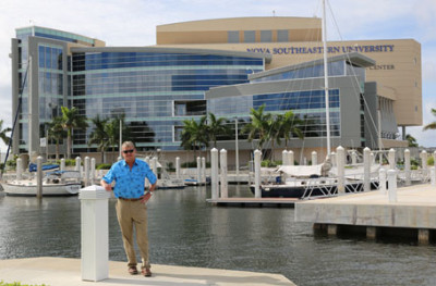 Guy Harvey, Ph.D., in front of what will now be known as the NSU Guy Harvey Oceanographic Center. 