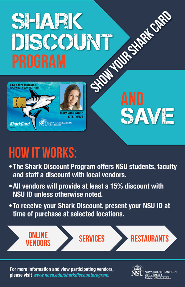 Shark Discount Program Features New Vendors and Increased Discounts NSU Newsroom