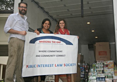 (L to R) Students Geoffrey Langbart, Sophia Mitchell, and Anna Black.