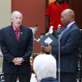 40 Years of Service: William Spade receiving award from J. Preston Jones, D.B.A.