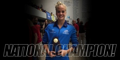 Bryndis Hansen breaks the all-time NCAA Division II 50-yard freestyle record.
