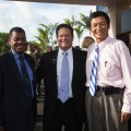 Stanley Wilson, Ed.D., dean, NSU College of Health Care Sciences; Ken Johnson D.O., assistant dean of faculty affairs, NSU College of Osteopathic Medicine; Dr. Honggang Yang, dean, Ph.D., NSU's School of Humanities & Social Sciences