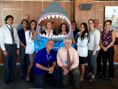 NSU College of Pharmacy faculty members and student ambassadors pose together