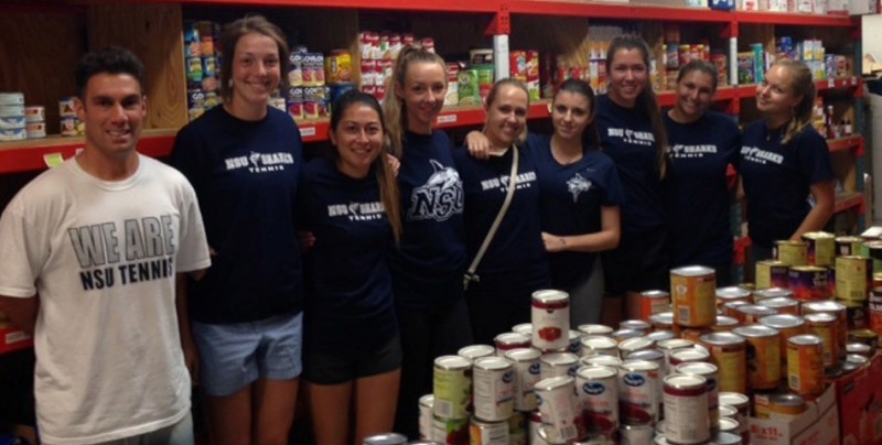 Sharks spend their Saturday morning organizing canned goods