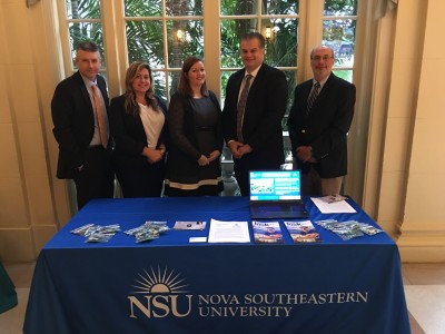 Douglas Calder, director of development and strategic planning, NSU Cell Therapy Institute; Michele Pablos, M.B.A., NSU director of institutional research development; Lacey Craddock, NSU division of translational research and economic development; H. Thomas Temple, M.D., NSU senior vice president for translational research and economic development and professor of orthopaedic surgery; and Richard Jove, Ph.D., director, NSU Cell Therapy Institute and NSU distinguished research professor