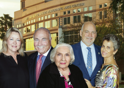 The Miniaci Family, left to right- Meike and Dominck F. Miniaci, The Miniaci family matriarch Rose Miniaci, and Albert J. and Beatriz Minaici