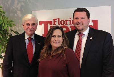 (L to R) Hanbury, President and CEO of NSU; Maggie Caruso, Florida Trend's Senior Market Director for South Florida and Brandon Hensler, Executive Director of University Relations at NSU.