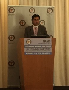 Mutasem Rawas-Qalaji, B. Pharm, Ph.D., speaks at the 5th Annual National Conference of the Syrian American Medical Society in Orlando
