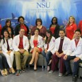 Palm Beach Campus Admin, Financial Aid & Pharmacy Students wearing Red