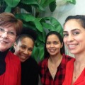 Professor Alina Perez, administrative assistants Jennifer Silva and Nadine Molina and Debra Gibbs from the Medical Communications and Public Relations, College of Osteopathic Medicine.