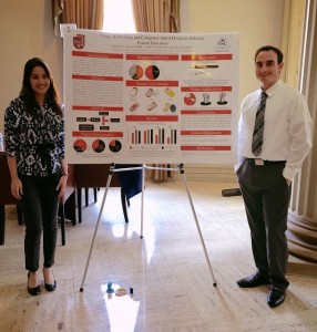 Natalie A. Builes, B.A., Pharm. D. candidate, NSU College of Pharmacy, and Dominick J. Casciato, B.A., D.P.M. candidate, Barry University School of Podiatric Medicine, at the OCPM Foundation Student Research Competition