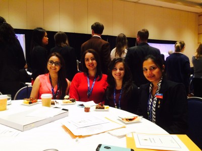 NSU College of Pharmacy’s Gamma Theta chapter of Ro Chi at the national meeting. Left to right: Farima Raof, third-year entry-level pharmacy student and Ro Chi historian, Anihara Hernandez, third-year entry-level pharmacy student and Ro Chi treasurer, Stephanie Palma, third-year entry-level pharmacy student and Ro Chi president, and Renu Bala, second-year advanced standing pharmacy student and Ro Chi national delegate
