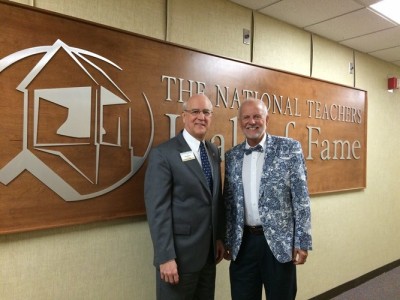 Scott Poland, Ed.D., professor at the College of Psychology, met with Ken Weaver, Ph.D., professor and dean of The Teachers College at Emporia State University. Poland was the invited speaker at the Annual Teachers College Lecture. 