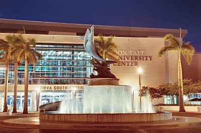 Shark Statue and Don Taft University Center