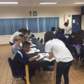 Seventh-grade students in hands-on learning and activities