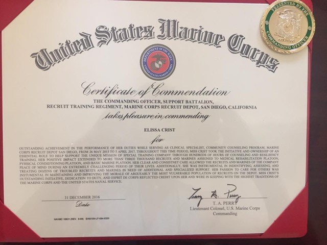 cahss-alum-is-honored-by-u-s-marine-corps-for-work-as-clinical