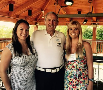 Gumbo Limbo awardees: M.S. Candidates Sarah Koerner (left) and Erin Smith (right) with grant donor Gordon J. Gilbert. 