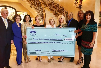 From left to right: NSU President George Hanbury, Ph.D., Nell Lewis McGuire, Jacqueline Travisano, Carol Harrison Kalagher, Lorraine Thomas, Sharon and Barry Florescue, Lynne McGrath and Rhonda Ritchie Photo by Ashley Sharp and Kara Starcyk Bosworth