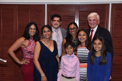 Dr. Sheetal Patel; Dr. Pallavi Patel; Dr. Kiran C. Patel; Dr. Sonali Judd; Dr. George L. Hanbury, NSU’s President, children of Dr. Sonali Judd