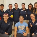 Second-year PT students promote the physical therapy profession at NSU’s annual CommunityFest. Back row from left are Marielle Gulotta, Jenna Rosenfield, Cynthia Hernandez, Nicole Alvarez, Regina Reda, and Sara Chinoy. Front row from left are Deanna Siroonian,
Daniel Vergara, and Gina Godinez.